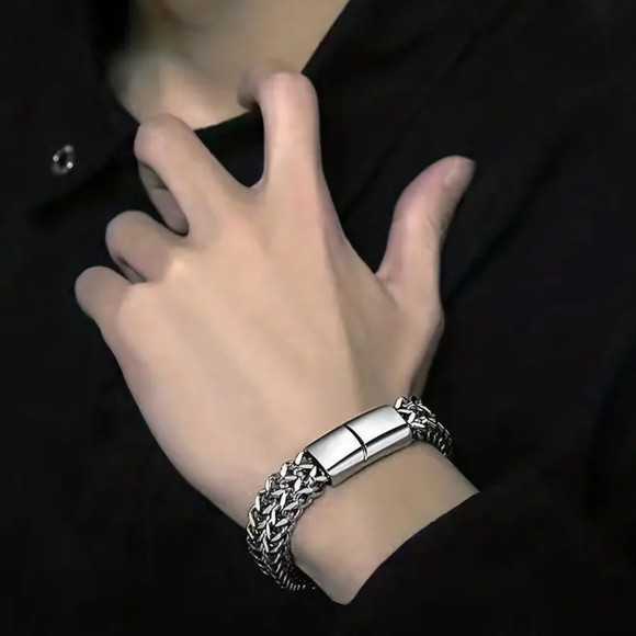 Women's Stainless Steel Braided Bracelet - Picture 2 of 3